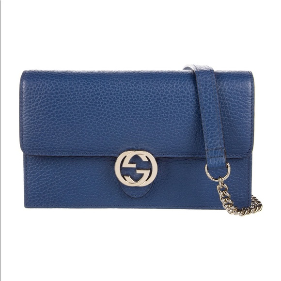 Gucci GG Logo Dollar Interlocking WOC Wallet on Chain Crossbody Purse Bag - Picture 1 of 12